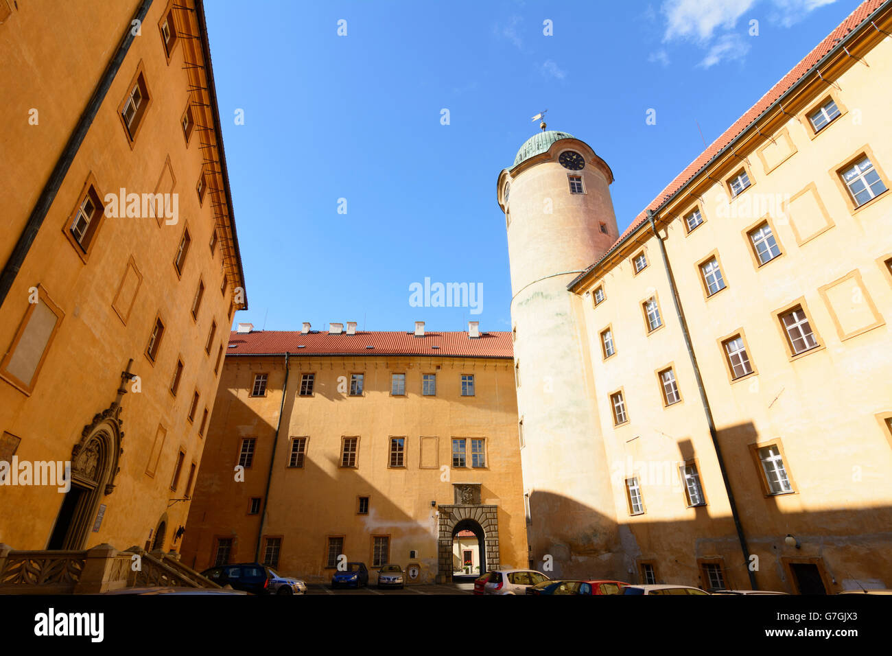 Schloss Poděbrady, Poděbrady (Brünn), Tschechische Republik, Stredocesky, Mittelböhmen, Mittelböhmen, Stockfoto