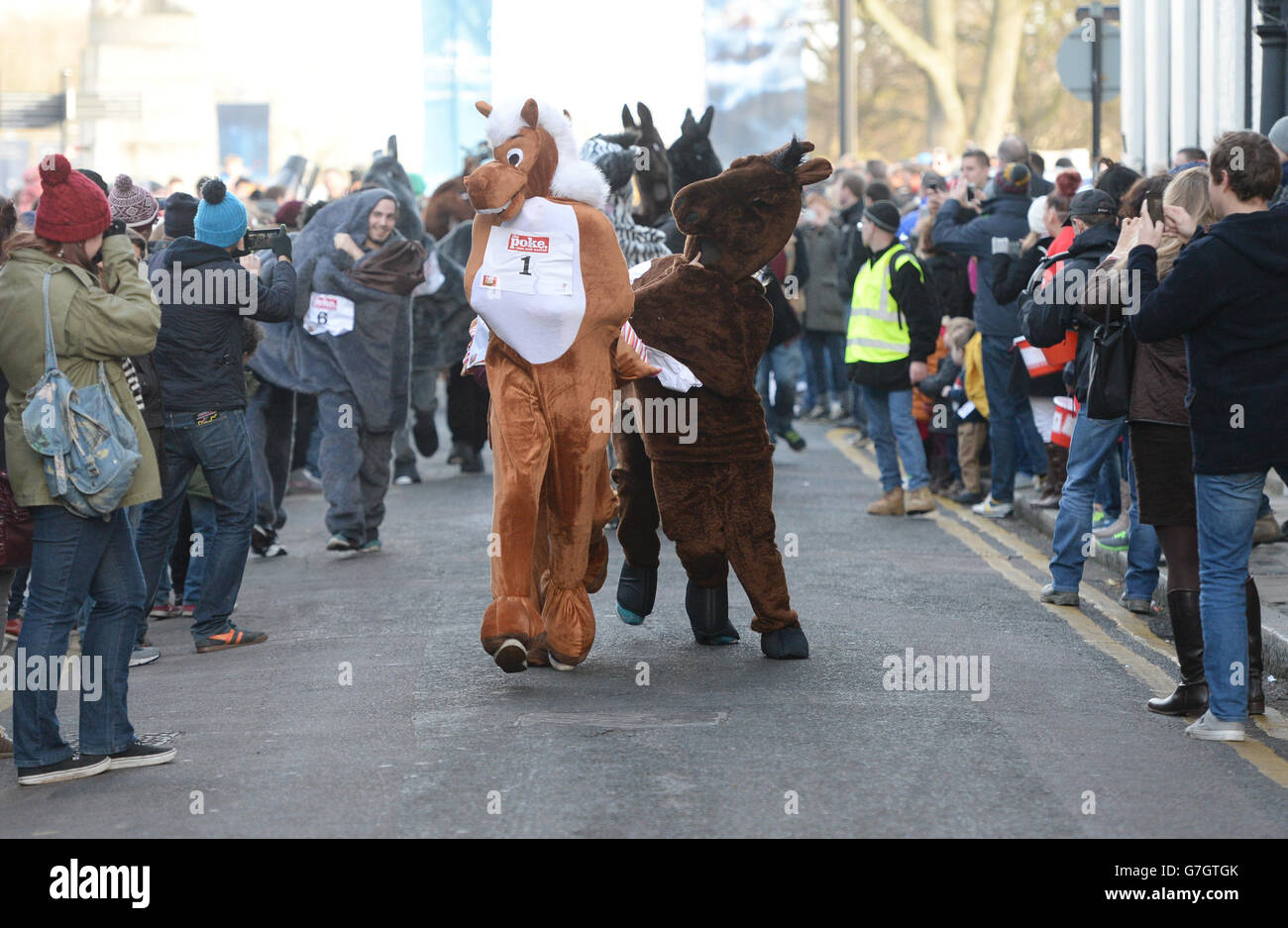 Jährlichen London-Pantomime-Pferderennen Stockfoto