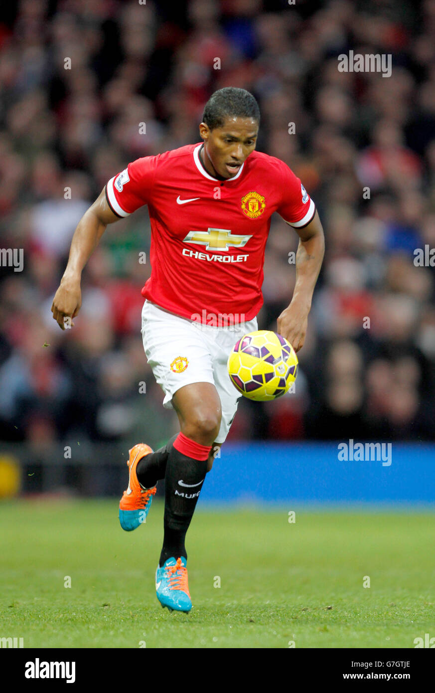 Fußball - Barclays Premier League - Manchester United / Liverpool - Old Trafford. Antonio Valencia von Manchester United Stockfoto