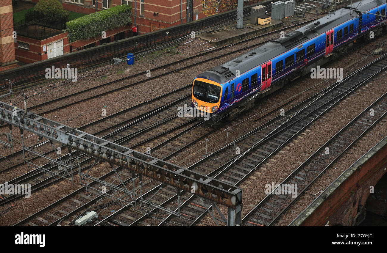 Leeds-Zug-Bahnhof-Lager Stockfoto