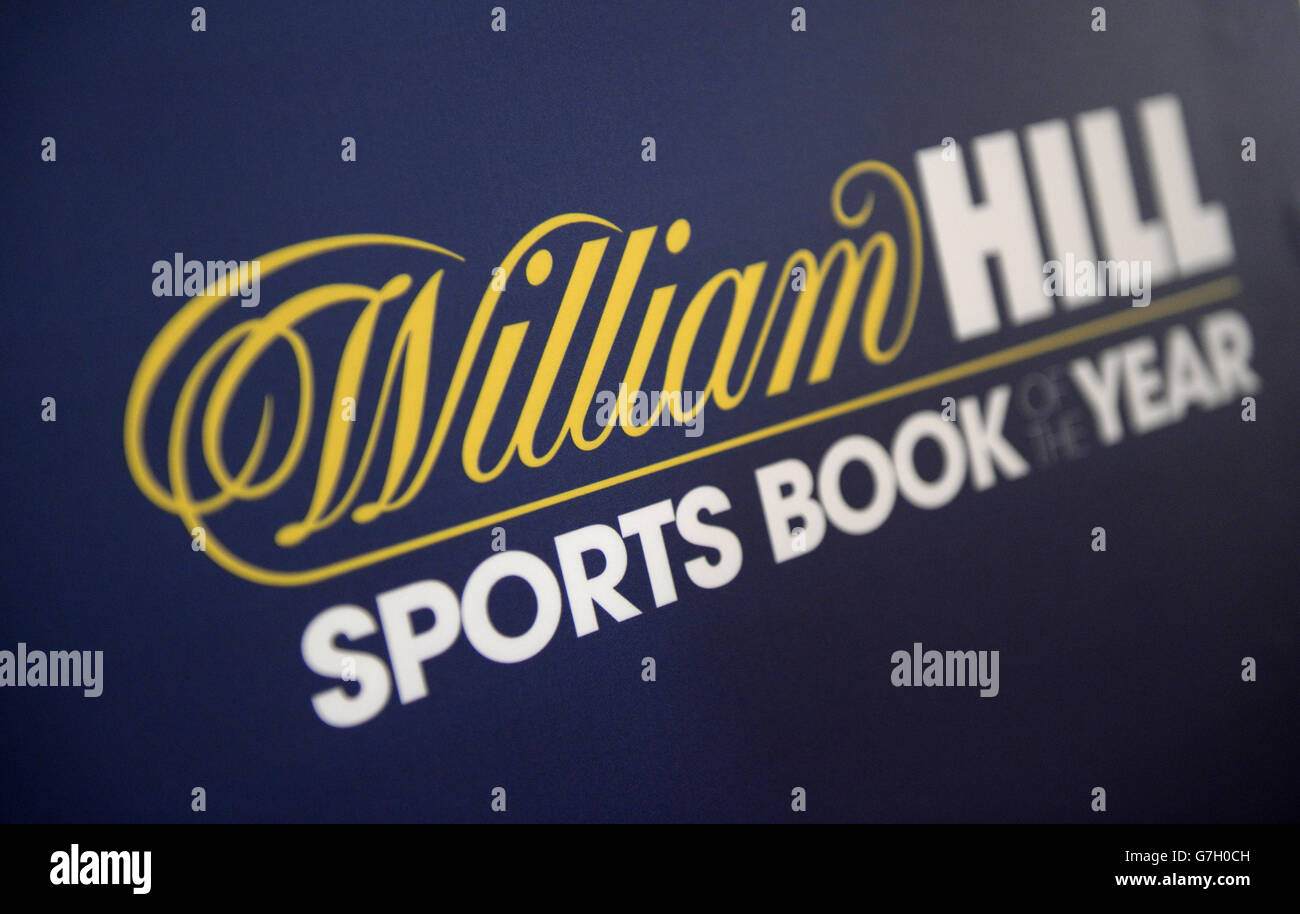 William Hill Sports Book of the Year Award. Detailansicht der Beschilderung für den William Hill Sports Book of the Year Award Stockfoto