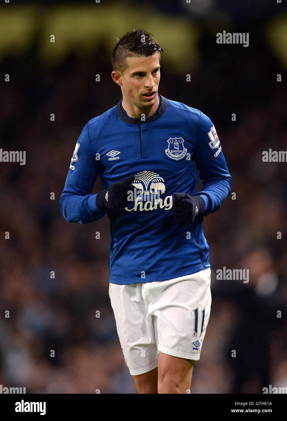 Fußball - Barclays Premier League - Manchester City gegen Everton - Etihad Stadium Stockfoto