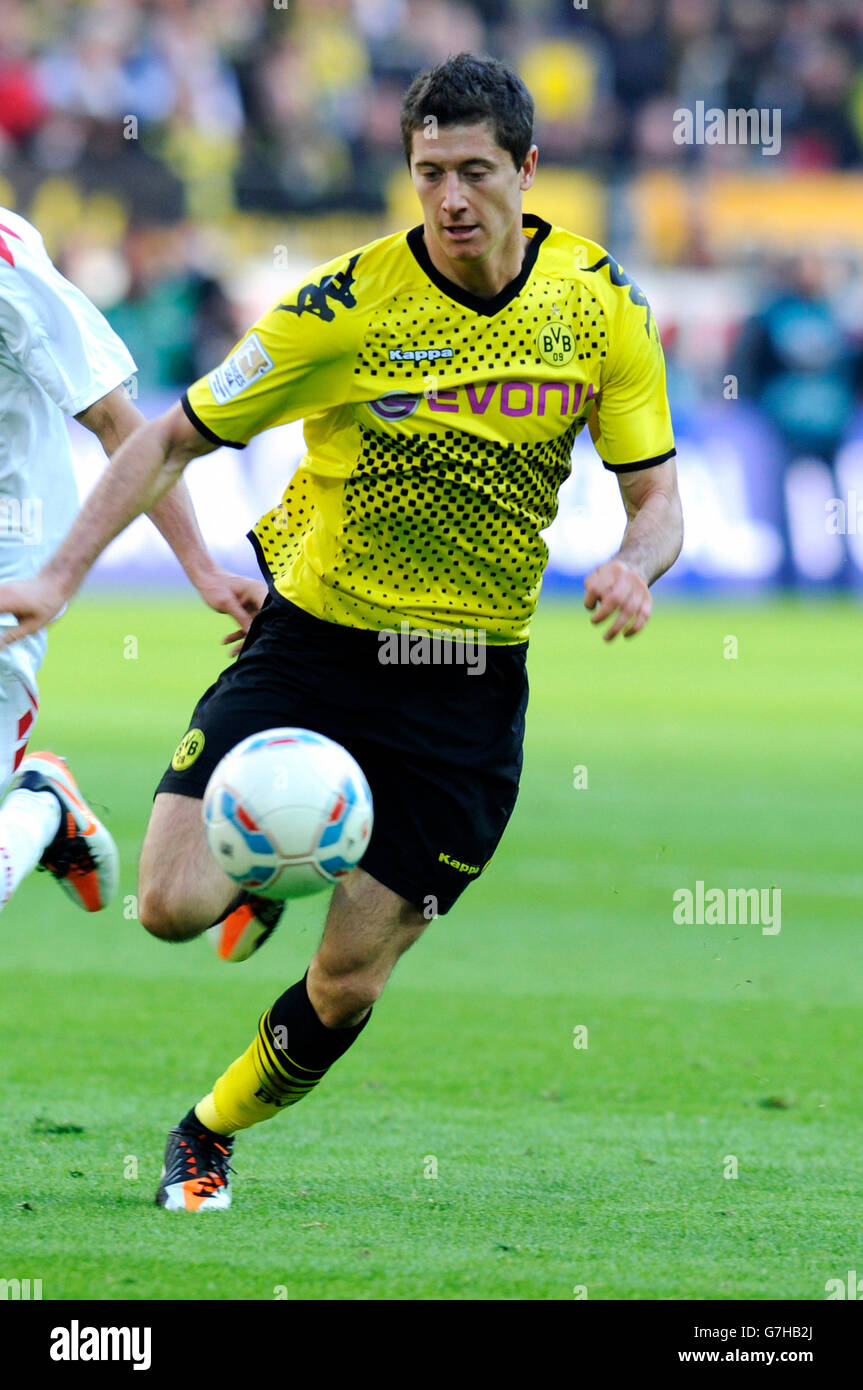 Robert Lewandowski des Bundesliga Fußballvereins BVB Borussia Dortmund, Borussia Dortmund 5-1. FC Köln 0, Signal-Iduna-Park Stockfoto