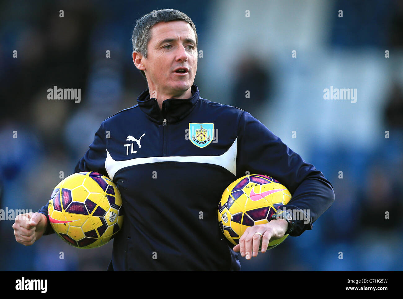 Fußball - Barclays Premier League - Queens Park Rangers gegen Burnley - Loftus Road. Burnley First Team Coach Tony Loughlan Stockfoto