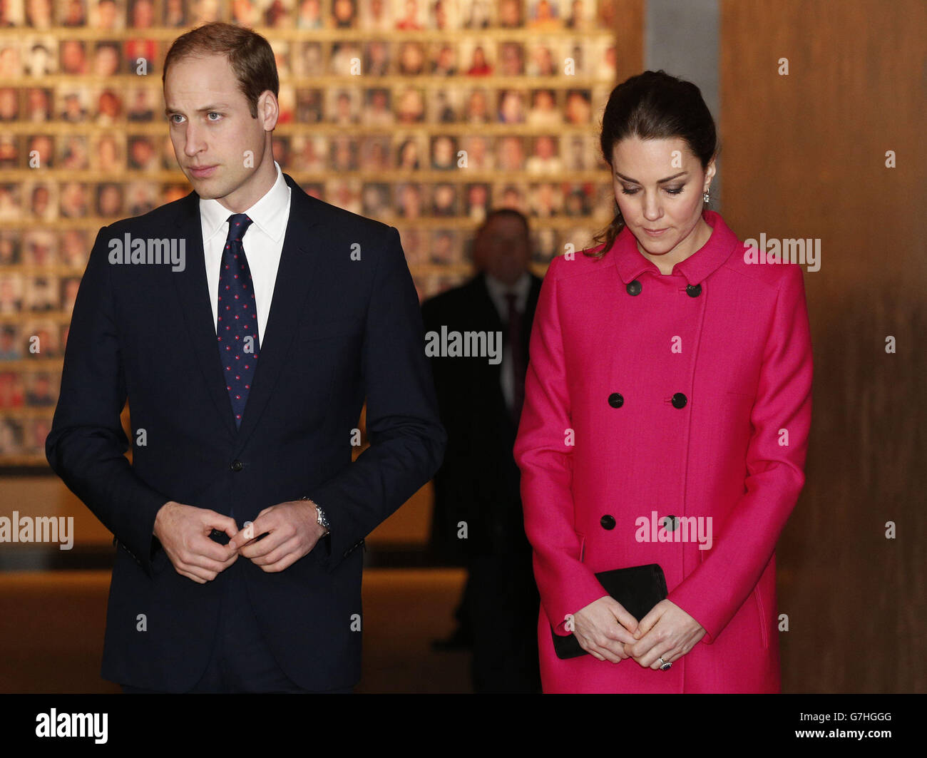 Der Herzog und die Herzogin von Cambridge verlassen die Ausstellung "in Memoriam" während eines Besuchs im National September Eleventh Memorial Museum, New York City, während eines Besuchs in den Vereinigten Staaten. Stockfoto