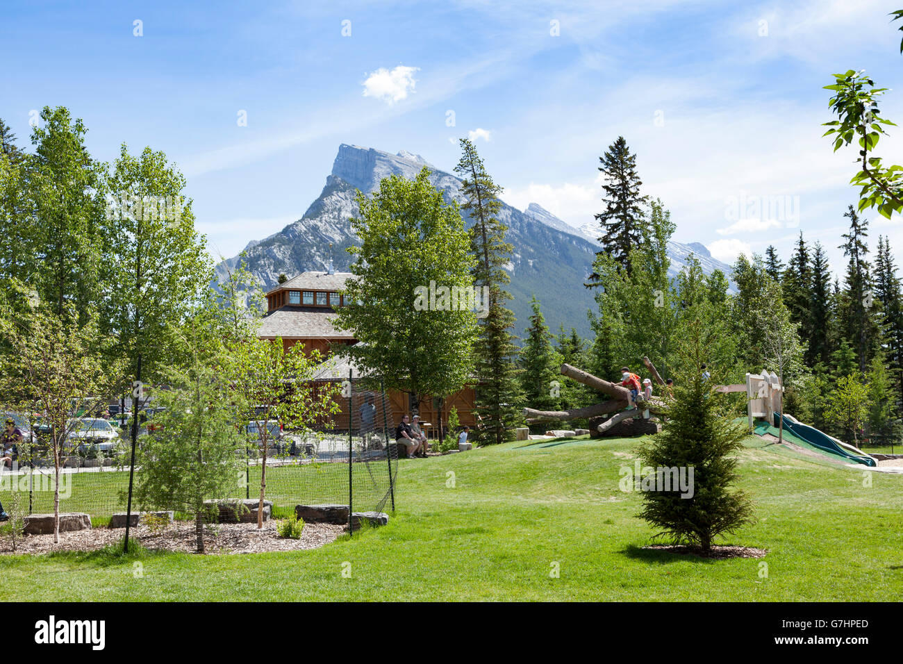 Die Innenstadt von Banff, Alberta, Kanada Stockfoto