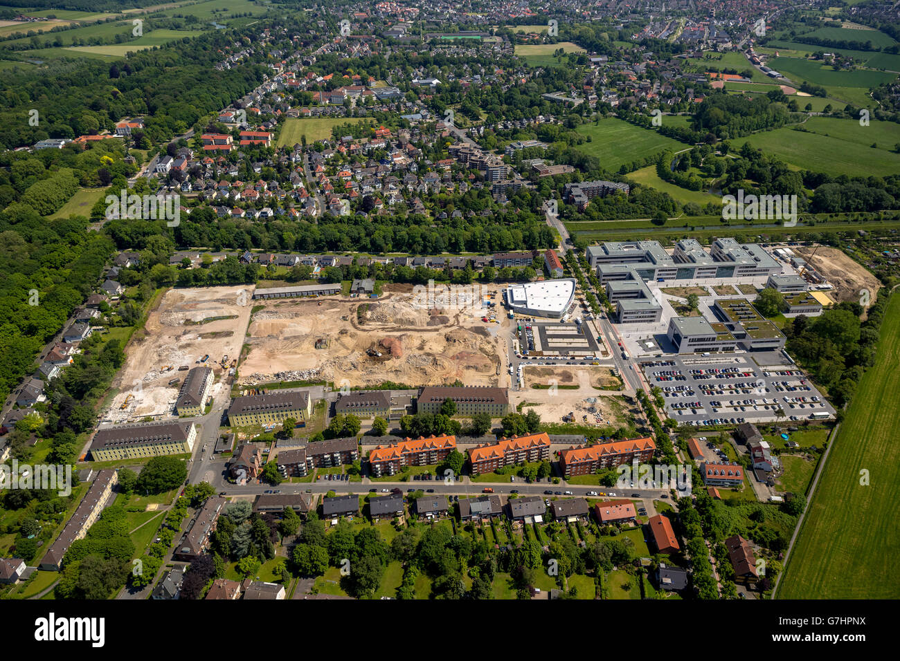 Luftbild, HSLH, Universität Lippstadt Hamm, Paracelsus Park ehemaligen  Kaserne Paracelsus und Lazarett, Konvertierung Bereich Stockfotografie -  Alamy