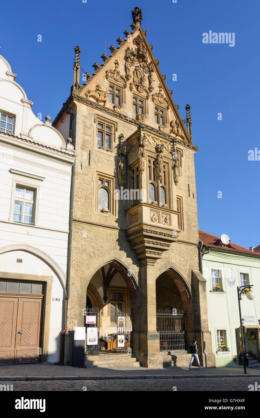 Stein Haus, Kutná Hora (Kuttenberg), Tschechien, Stredocesky, Mittelböhmen, Mittelböhmen, Stockfoto