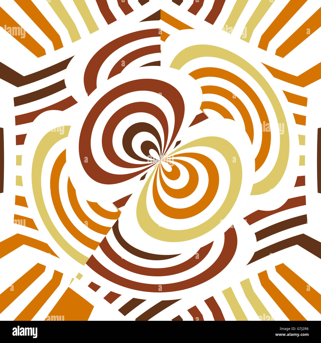 Geometrisch abstrakten in Erdtönen mit Infinity-ähnliche Formen in der Mitte. Digitale Kunst. Stockfoto