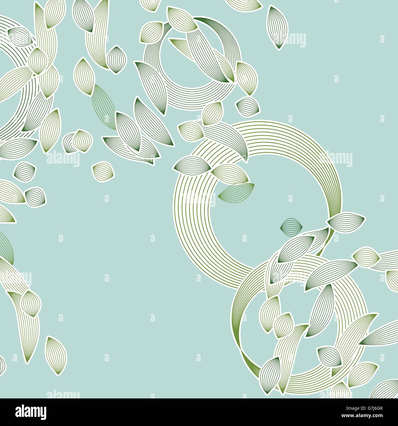 fliegende Blätter mit Kreisen abstrakte Vektor Hintergrund Stock Vektor