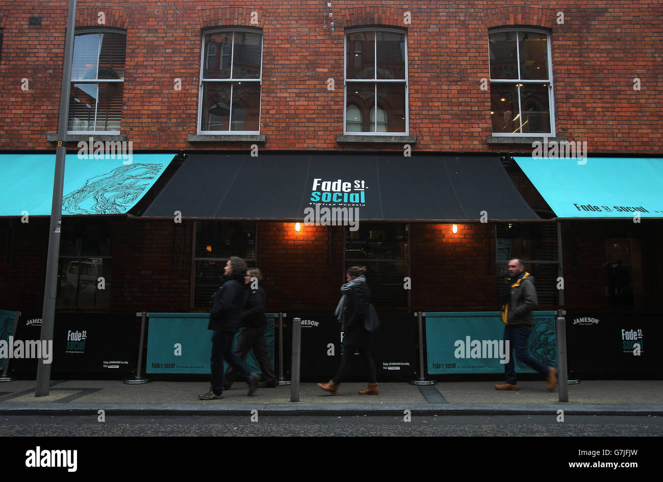 Barbestand in Dublin. Dylan McGraths Fade St. Social Restaurant in Dublin. Stockfoto