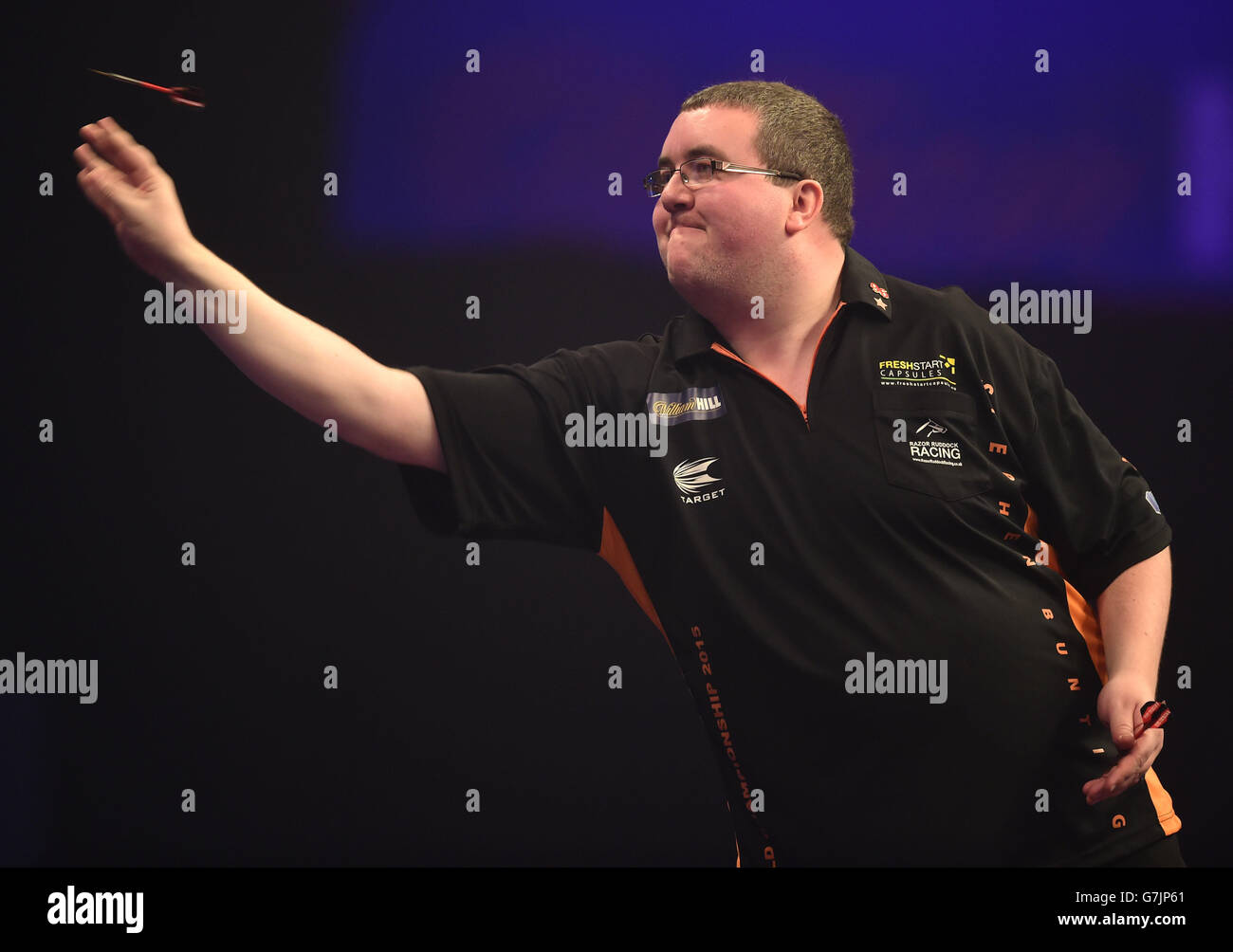 Darts - 2014 William Hill World Darts Championship - Tag Neun - Alexandra Palace. Stephen Bunting während der William Hill World Darts Championship im Alexandra Palace, London. Stockfoto