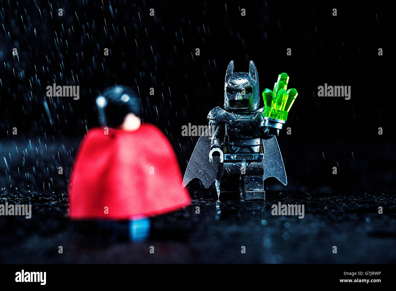 LEGO Batman V Superman kämpfen Stockfoto