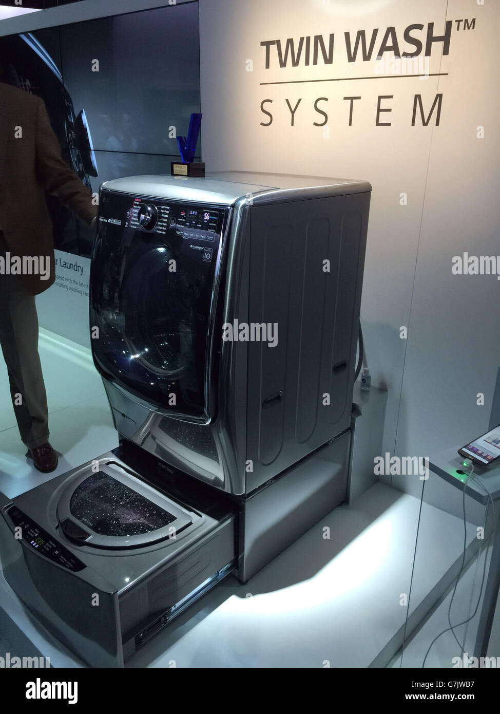 Twin Wash System von LG auf der Consumer Electronics Show (CES) in Las Vegas. Stockfoto