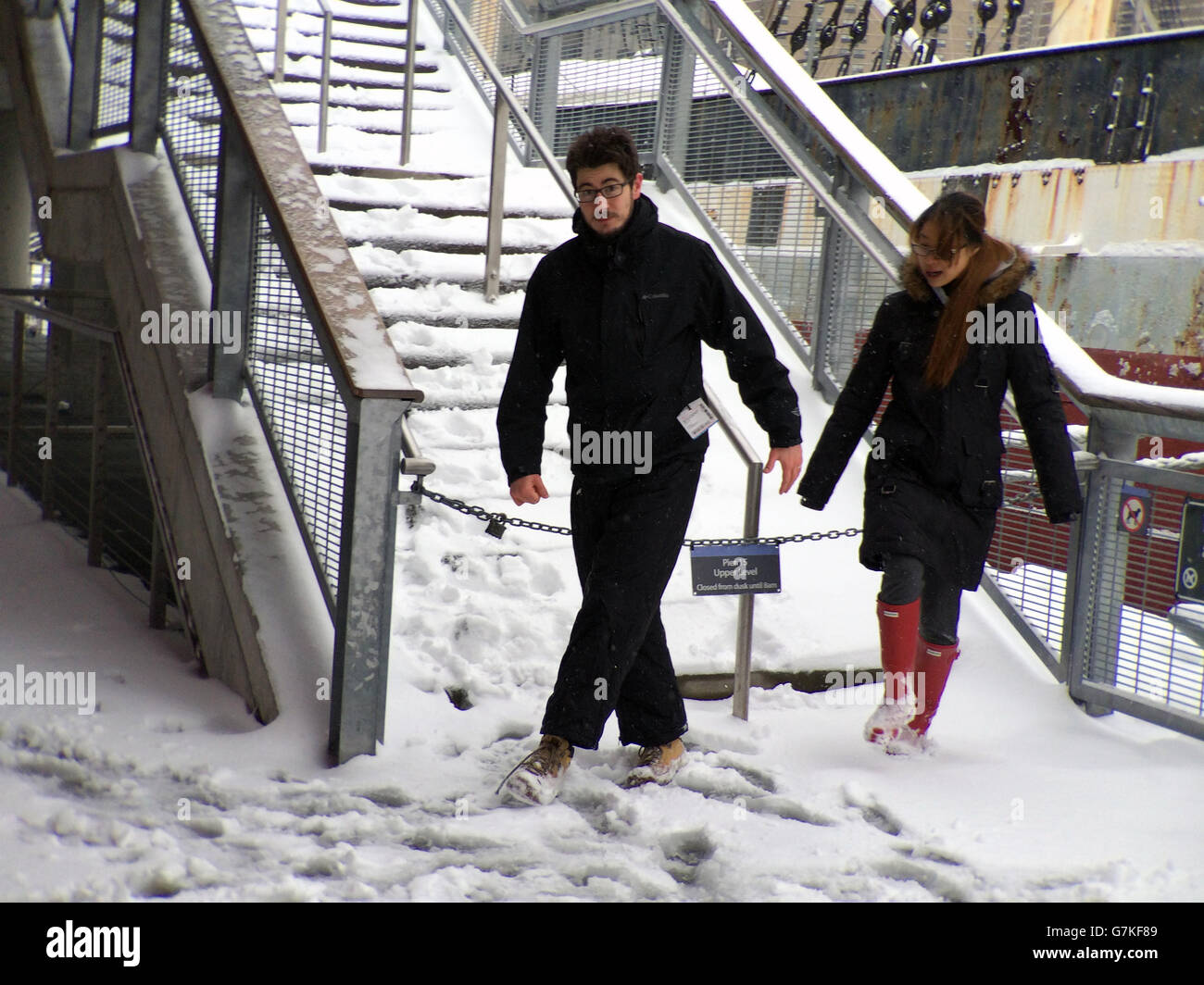 New York: Wintersturm decken Financial District Stockfoto