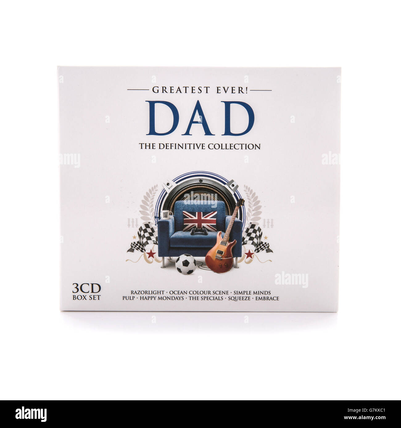 Größte jemals Dad, The Definitive Collection 3 CD Box Set auf weißem Hintergrund Stockfoto