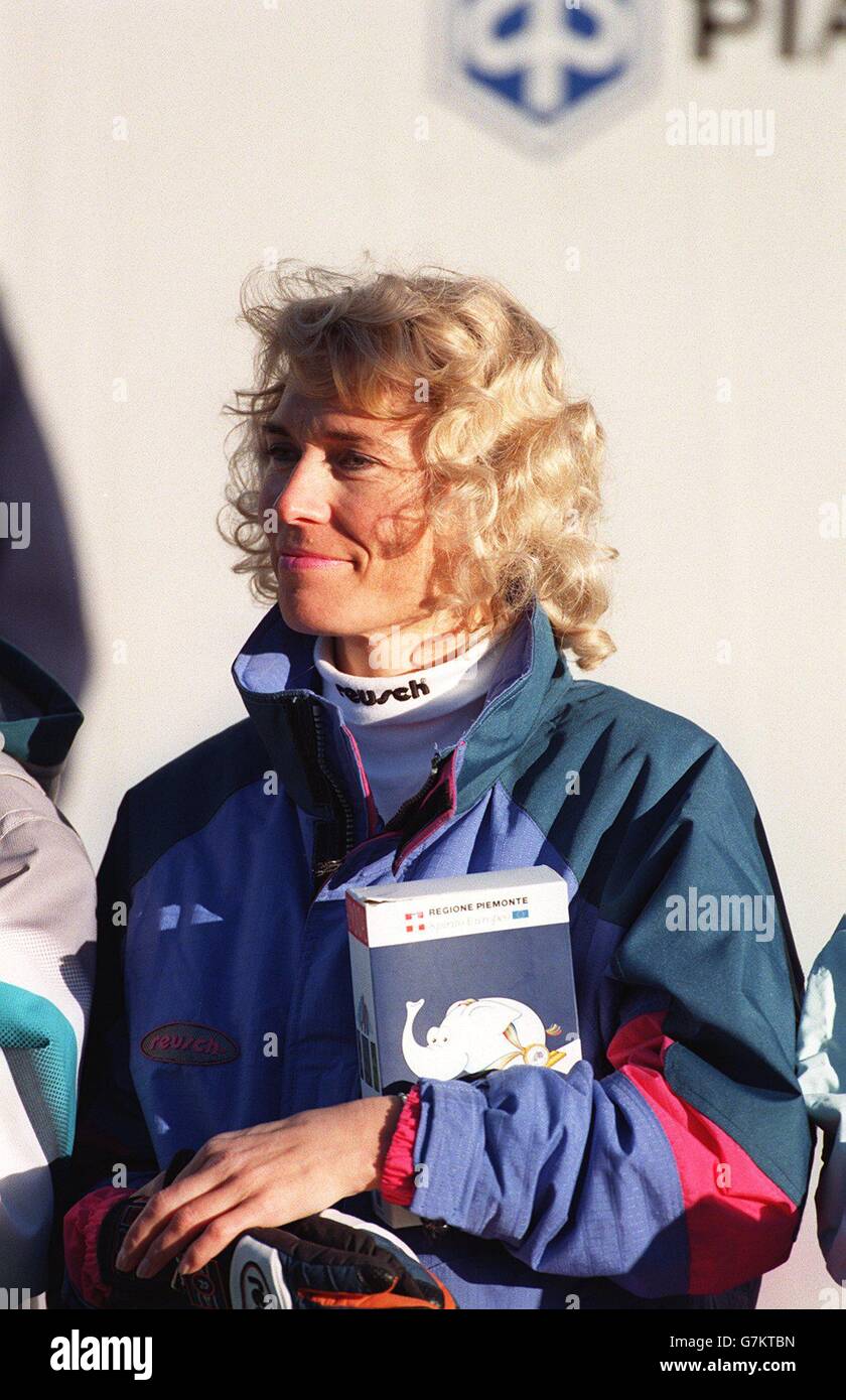 Ski - Alpin Ski-Weltmeisterschaft - Sesteres 97 Veteranen Rennen Stockfoto