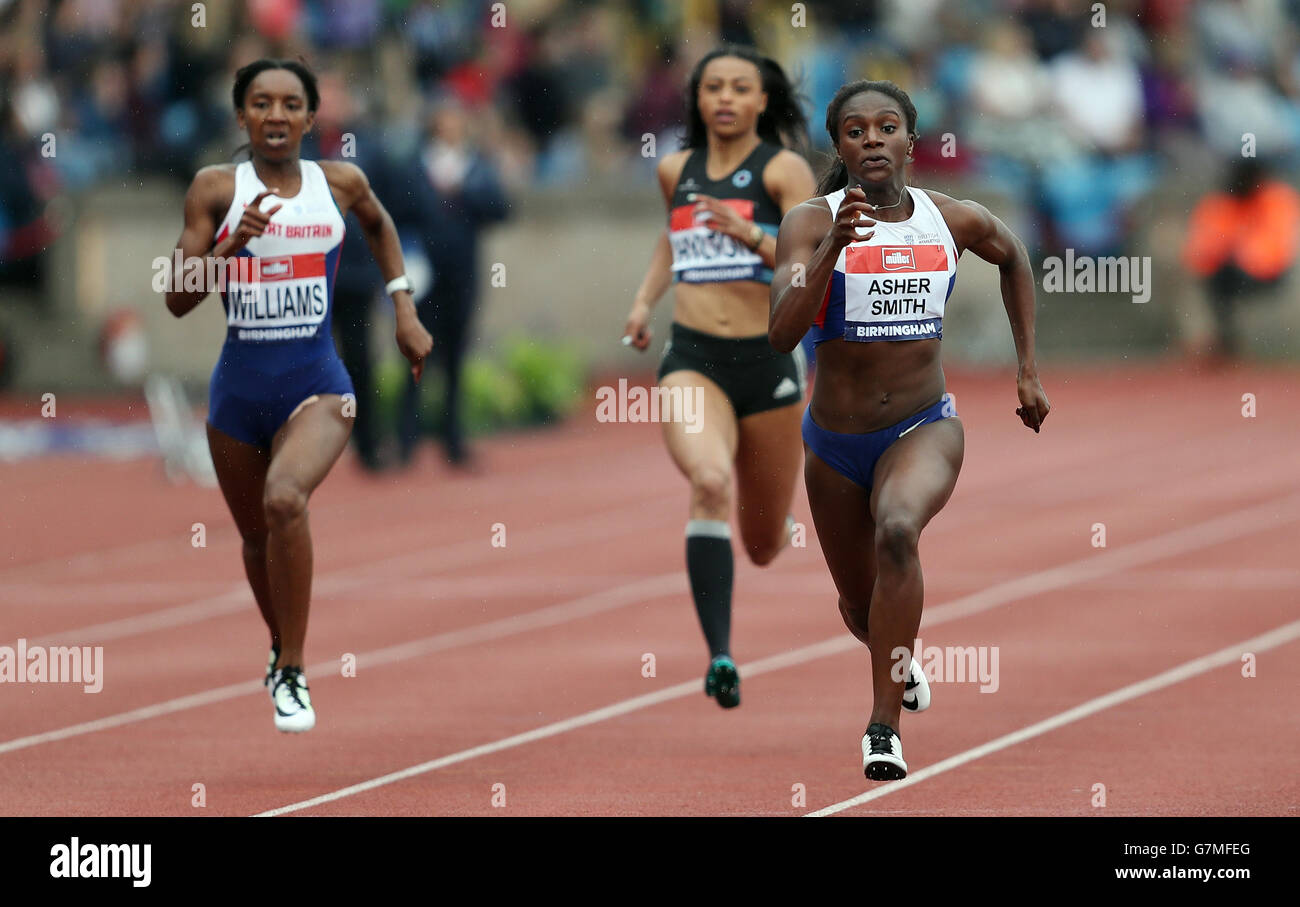 Dina Asher-Smith gewinnt 200m-Finale der Frauen tagsüber zwei von den britischen Meisterschaften im Alexander Stadium, Birmingham. Stockfoto