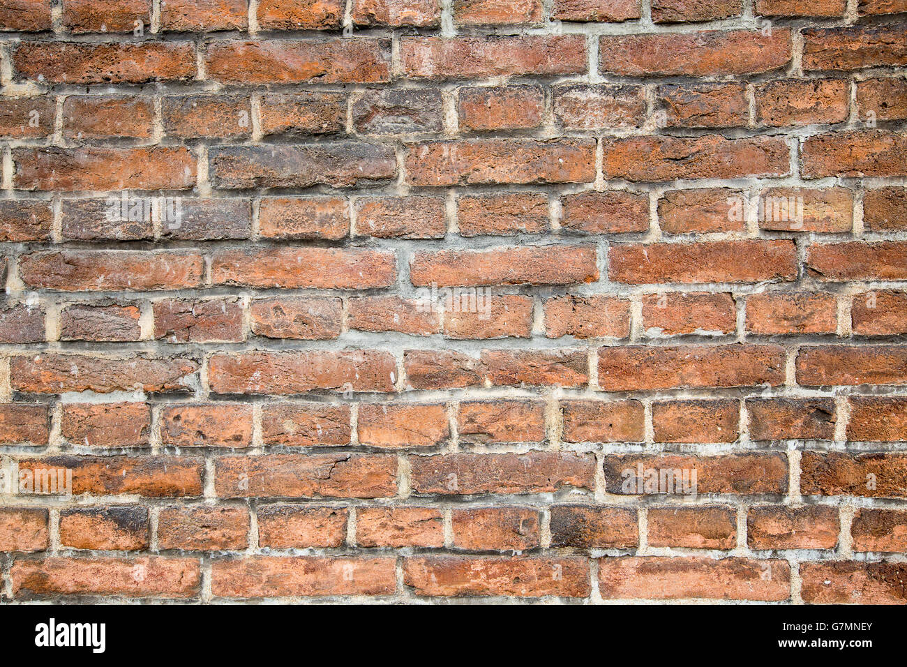 Nahaufnahme der gemauerten Wand Hintergrund. Stockfoto