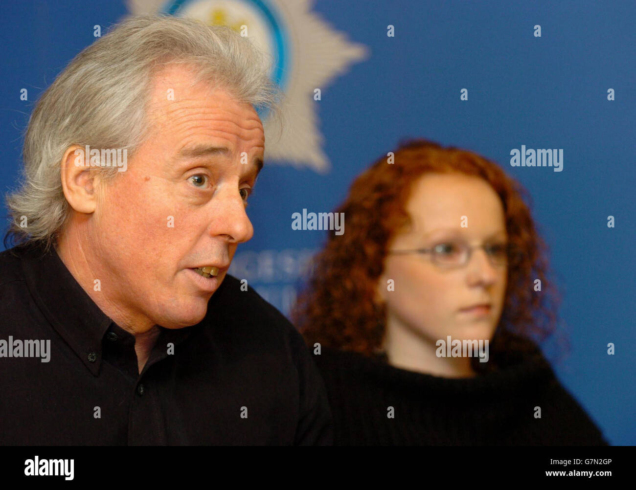 Sally Geeson Pressekonferenz - Cambridgeshire Polizeipräsidium Stockfoto