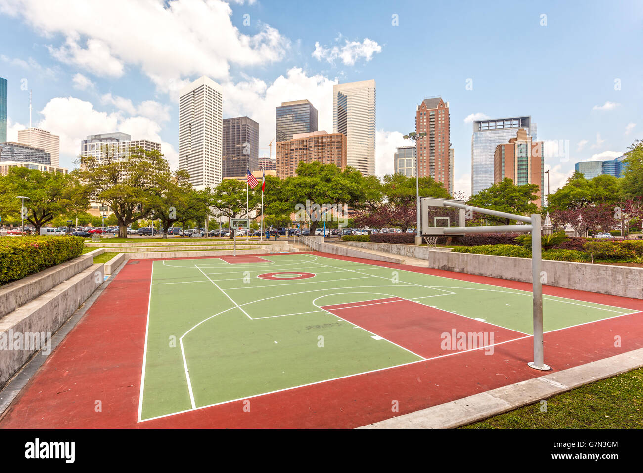 Basketballplatz in Houston, Texas Stockfoto