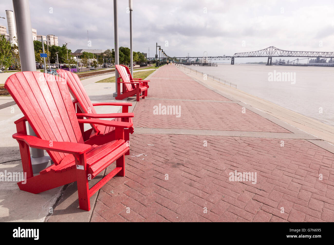 Uferpromenade in Baton Rouge, Louisiana Stockfoto