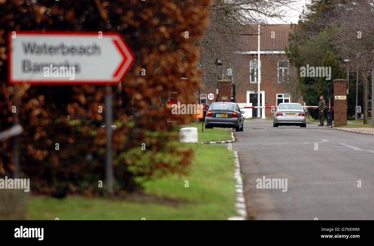 Mord An Sally Geeson. Waterbeach Barracks, in Cambridgeshire Stockfoto