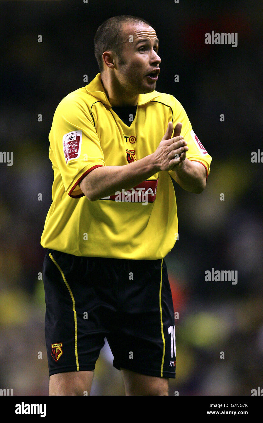 Fußball - Carling Cup - Halbfinale - Erstes Teilstück - Liverpool gegen Watford. Paul Devlin, Watford Stockfoto