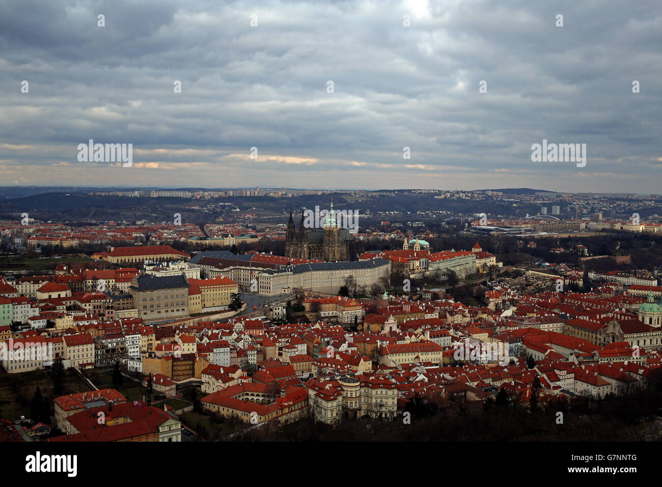 Prager Stadtstock. Eine allgemeine Ansicht von Prag in der Tschechischen Republik Stockfoto