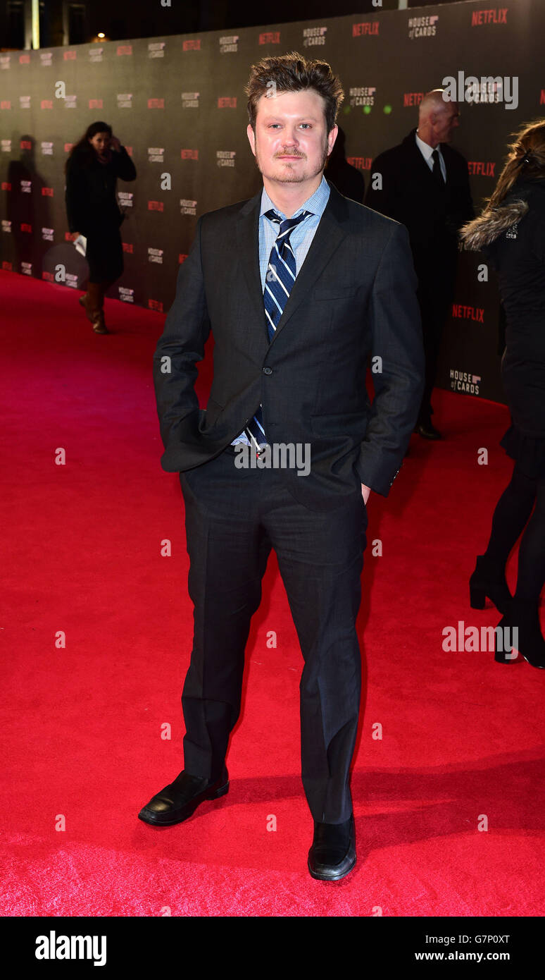 Beau Willivon bei der Weltpremiere von House of Cards - Saison 3 im Empire Cinema, Leicester Square, London. Stockfoto