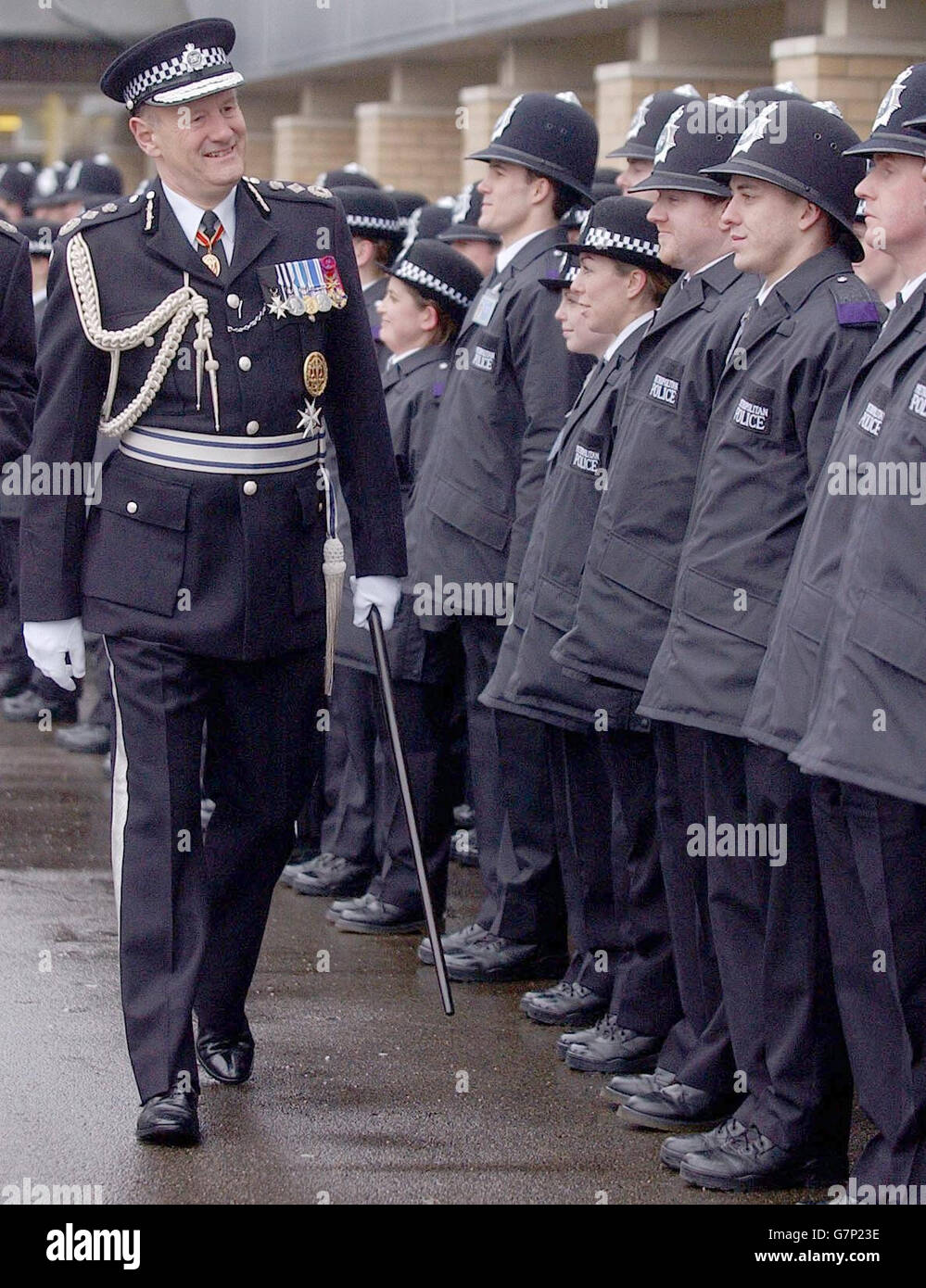 Passing-out-Parade an der MPS-Trainingsschule in Hendon. Stockfoto