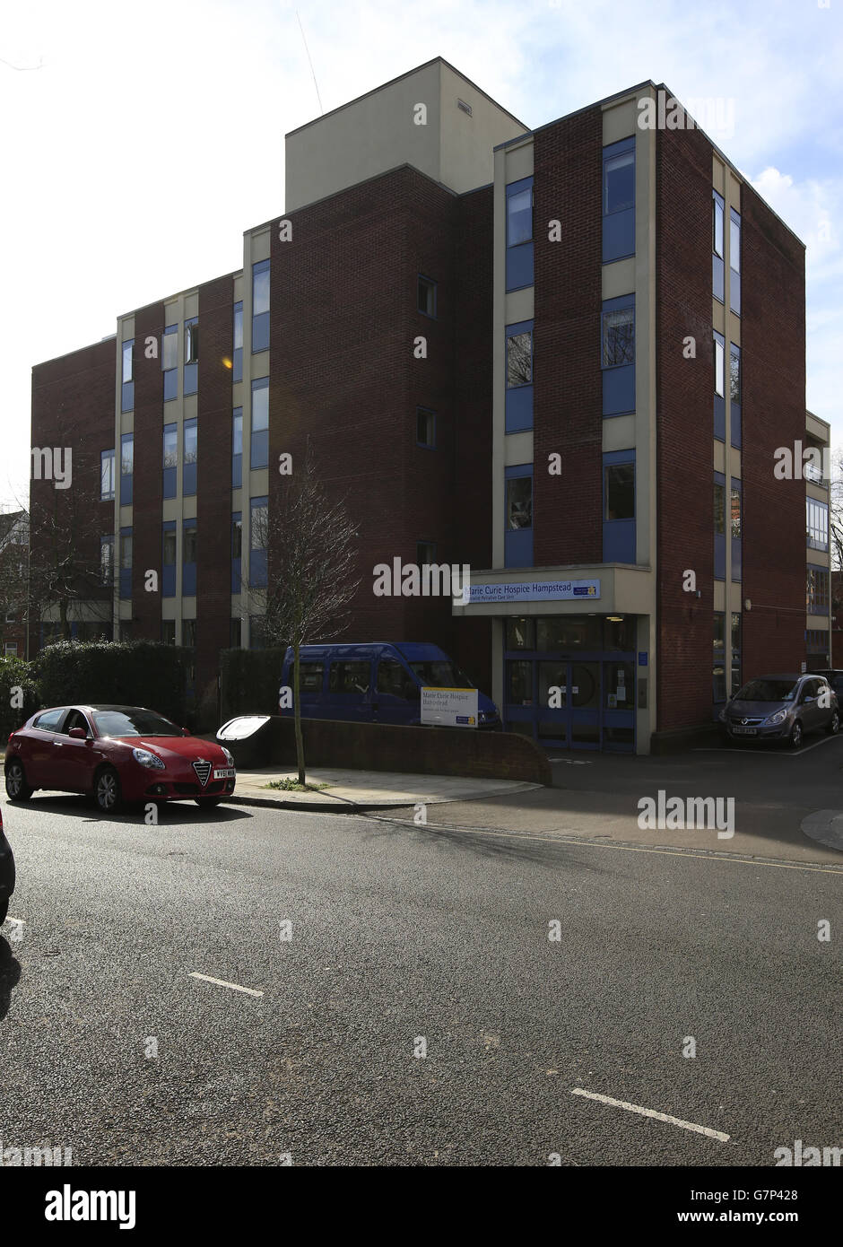 Eine allgemeine Ansicht des Marie Curie Hospizes in Hampstead, London, das von Helene Langevin-Joliot, Enkelin von Marie Curie, im Rahmen einer Reise nach London besucht wurde, um über Frauen in Physik am Institut für Physik zu sprechen. Stockfoto