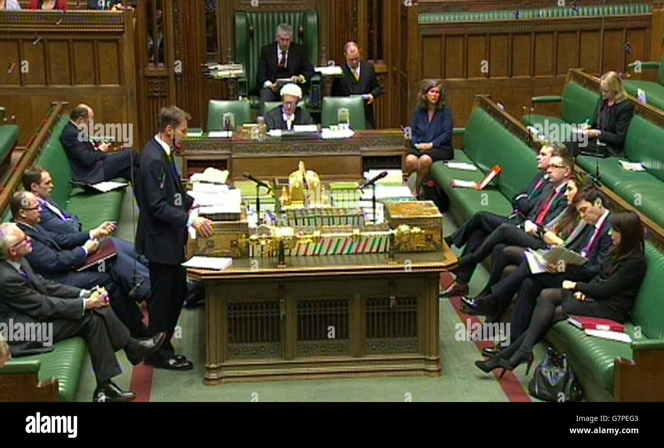 Gesundheitsminister Jeremy Hunt gibt dem Unterhaus eine Erklärung über die Morecambe Bay-Untersuchung. Stockfoto