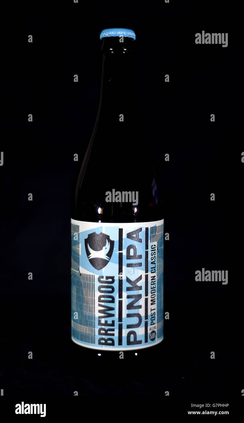 Eine Flasche Punk IPA von Brewdog, wie das Craft Beer Unternehmen soll mit der Schaffung von 130 Arbeitsplätzen zu erweitern. Stockfoto