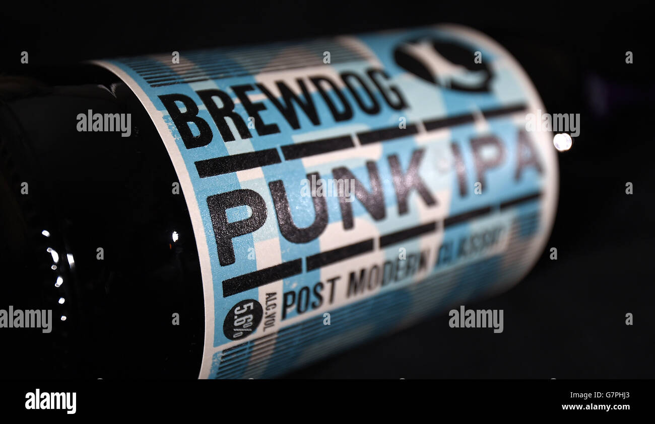 Eine Flasche Punk IPA von Brewdog, wie das Craft Beer Unternehmen soll mit der Schaffung von 130 Arbeitsplätzen zu erweitern. Stockfoto
