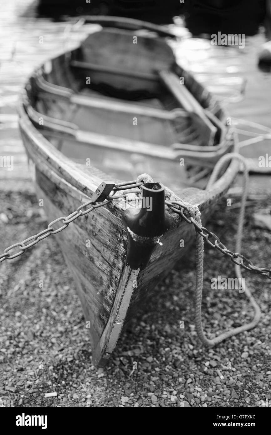 Holz Ruderboot Stockfoto
