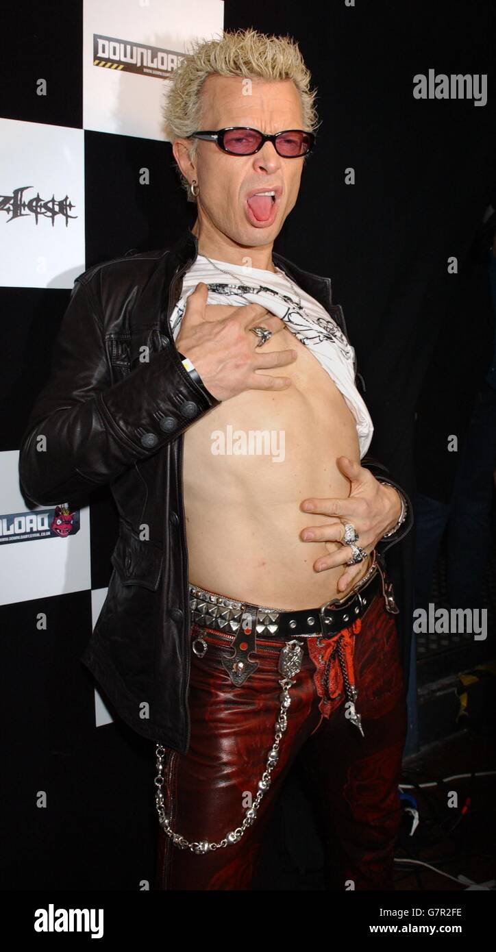 Download Festival 2005 Launch - The Marquee. 80er Jahre Popstar Billy Idol. Stockfoto