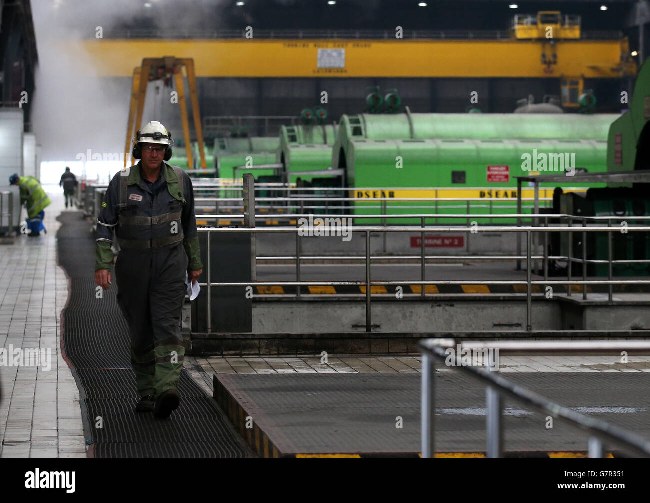 John Swinney Besuch Longannet Kraftwerk Stockfoto