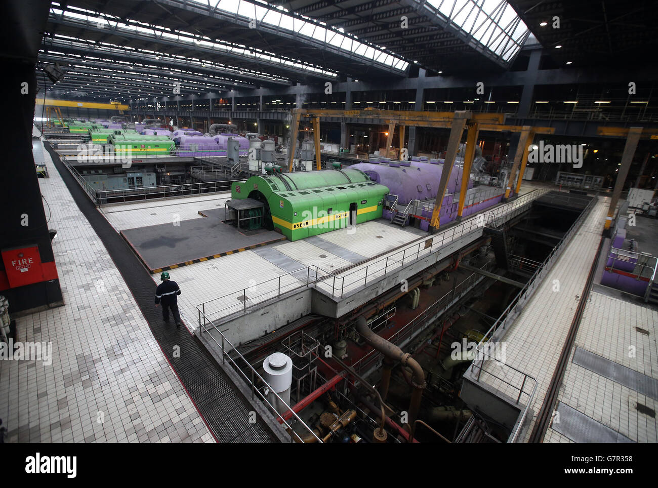 John Swinney Besuch Longannet Kraftwerk Stockfoto