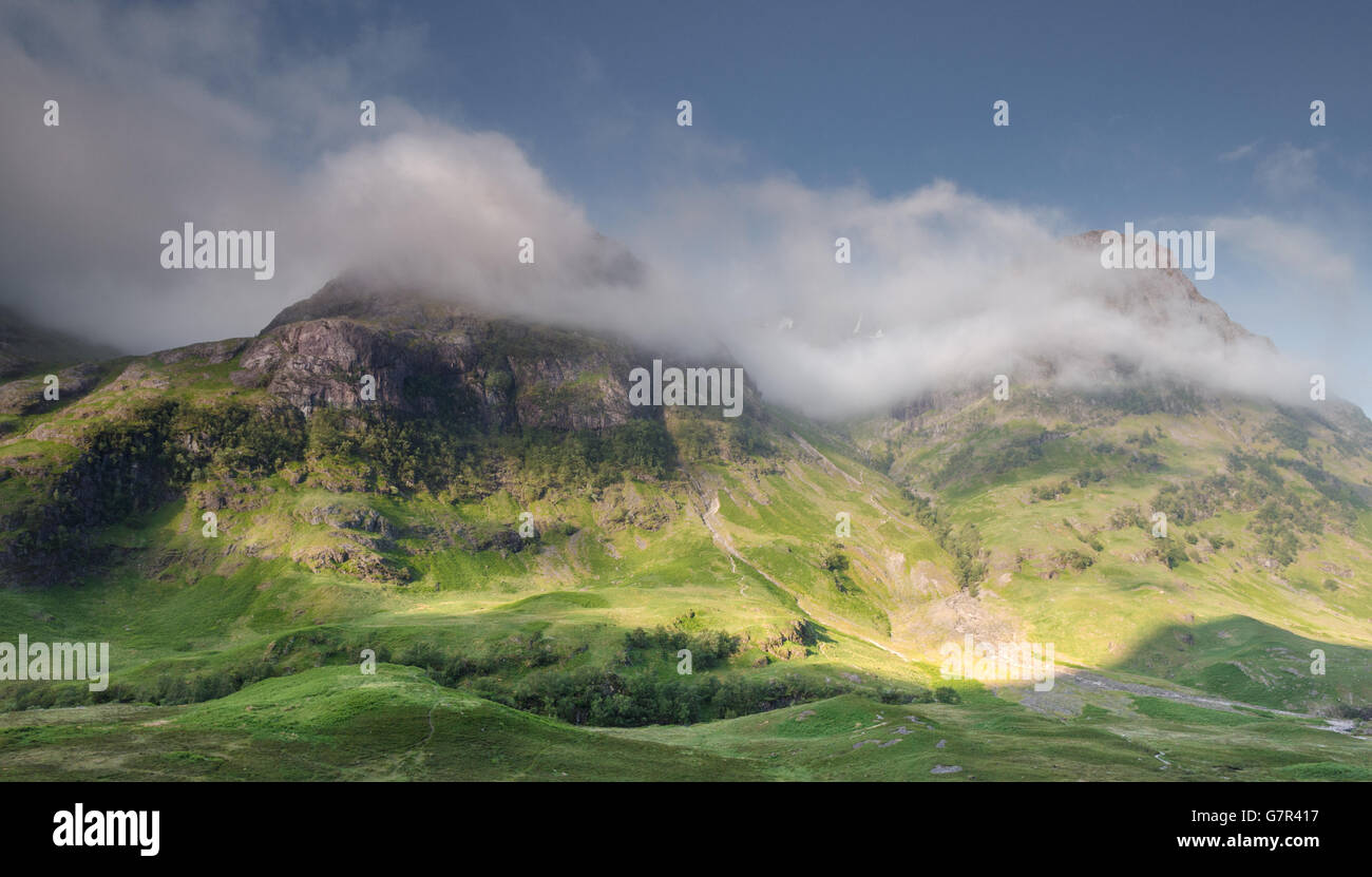 Majestätische Glen Coe in den Highlands von Schottland Stockfoto
