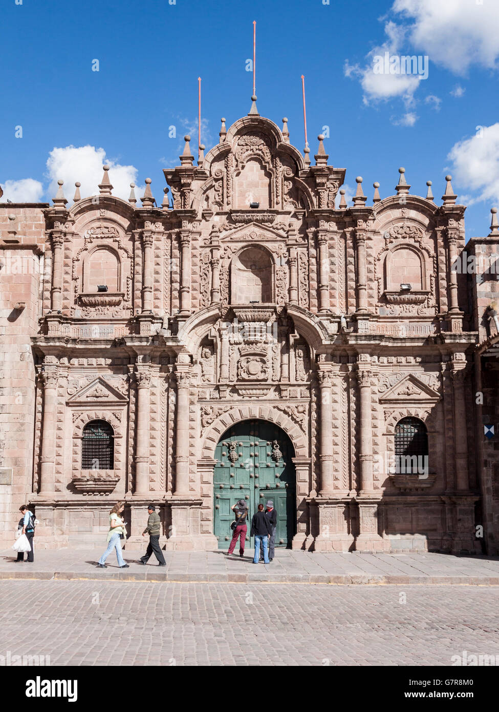 Barocke Kathedrale Plaza de Armas in Cusco Peru Stockfoto