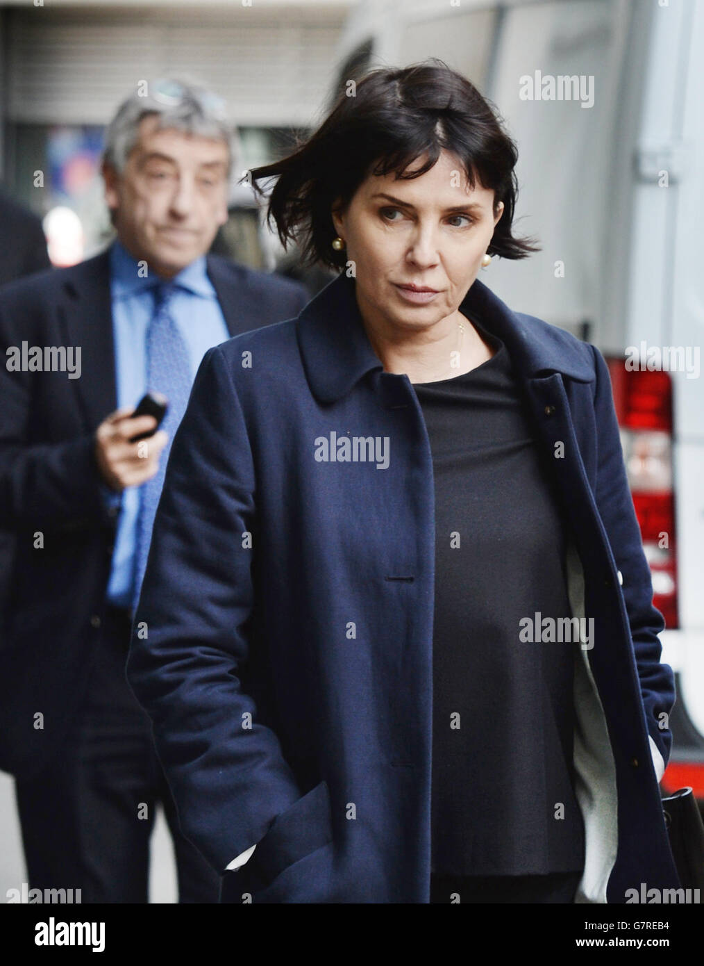 Sadie Frost kommt am High Court, Rolls Building in London an, wo sie als Zeugin während des telefonischen Hacking-Zivilfalles auftritt. Stockfoto