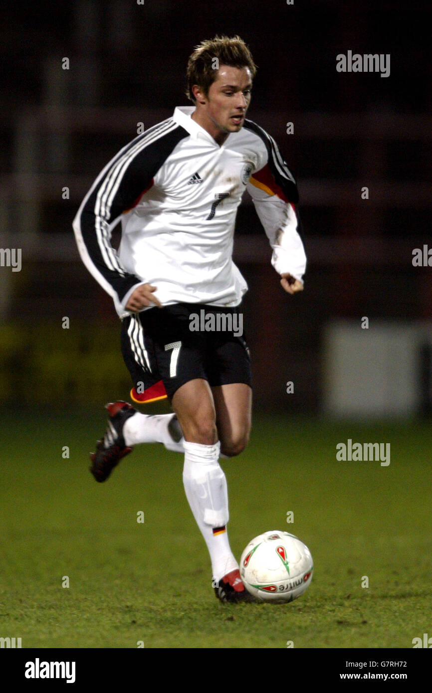 Fußball - UEFA Under 21 Championship - Qualifikationsrunde - Wales gegen Deutschland - Pferderennbahn. Alexander Ludwig, Deutschland Stockfoto