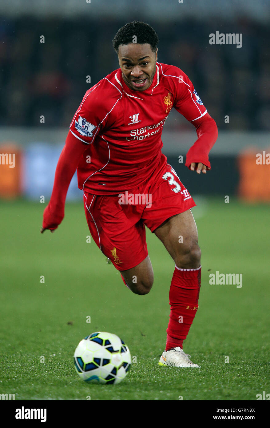 Fußball - Barclays Premier League - Swansea City / Liverpool - Liberty Stadium. Liverpools Raheem Sterling während des Spiels der Barclays Premier League im Liberty Stadium, Swansea. Stockfoto