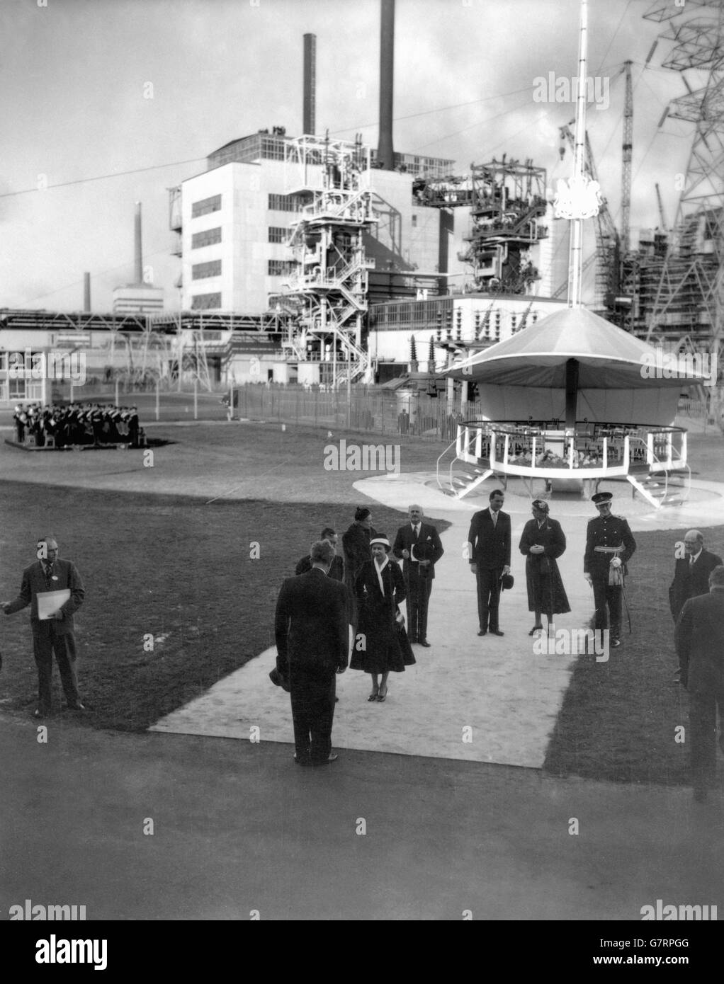 Industrie - weltweit erste Full-Scale Atomkraftwerk - Calder Hall, Cumberland Stockfoto