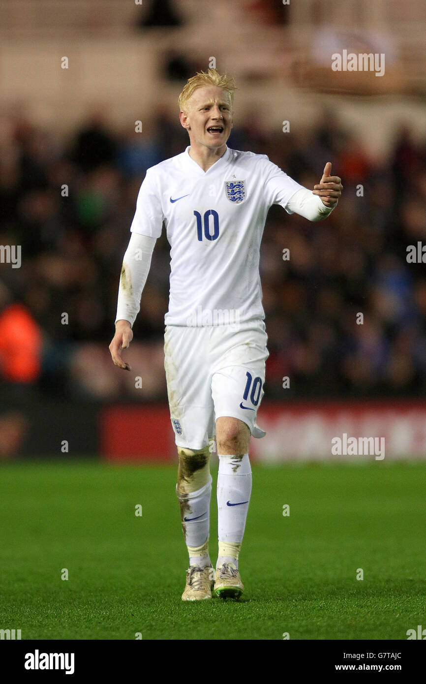 Fußball - Under 21 International - England unter 21 / Deutschland unter 21 - Riverside Stadium. Will Hughes, England U21. Stockfoto