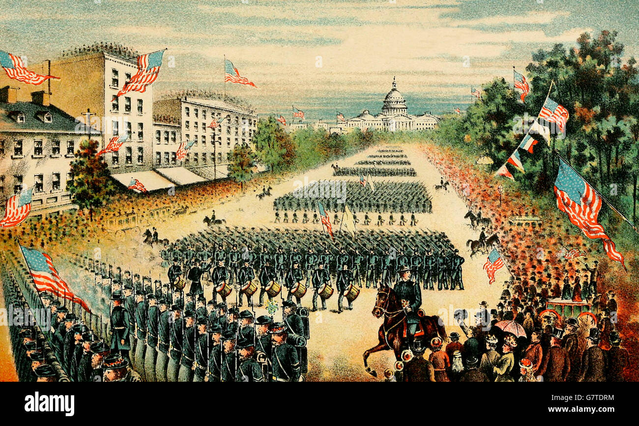 Großen Beitrag der Armeen - Washington, DC Mai 23-24 1865, kurz nach dem Bürgerkrieg USA Stockfoto