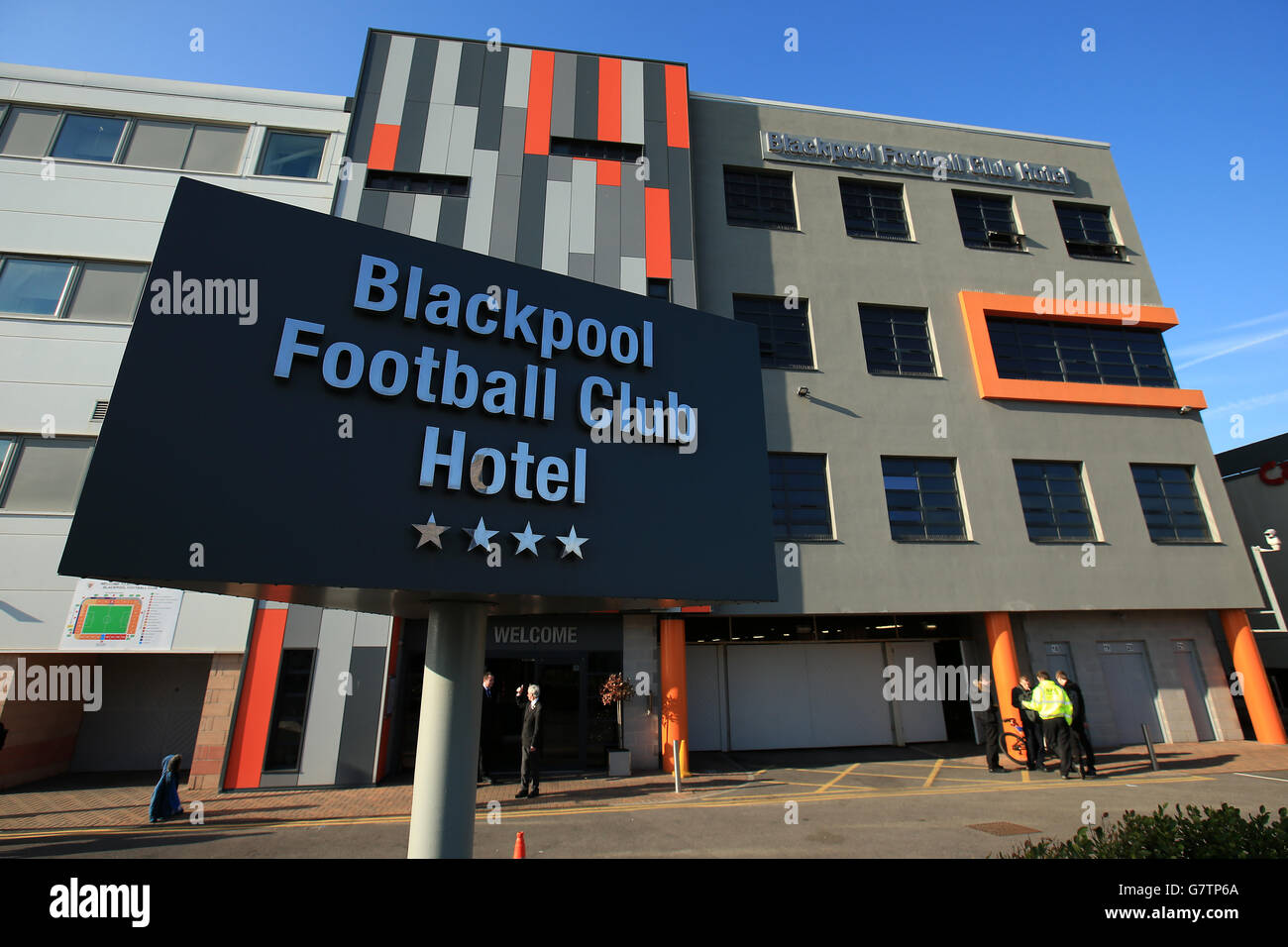 Fußball - Sky Bet Championship - Blackpool / Reading - Bloomfield Road. Eine allgemeine Ansicht des Blackpool Football Club Hotels Stockfoto