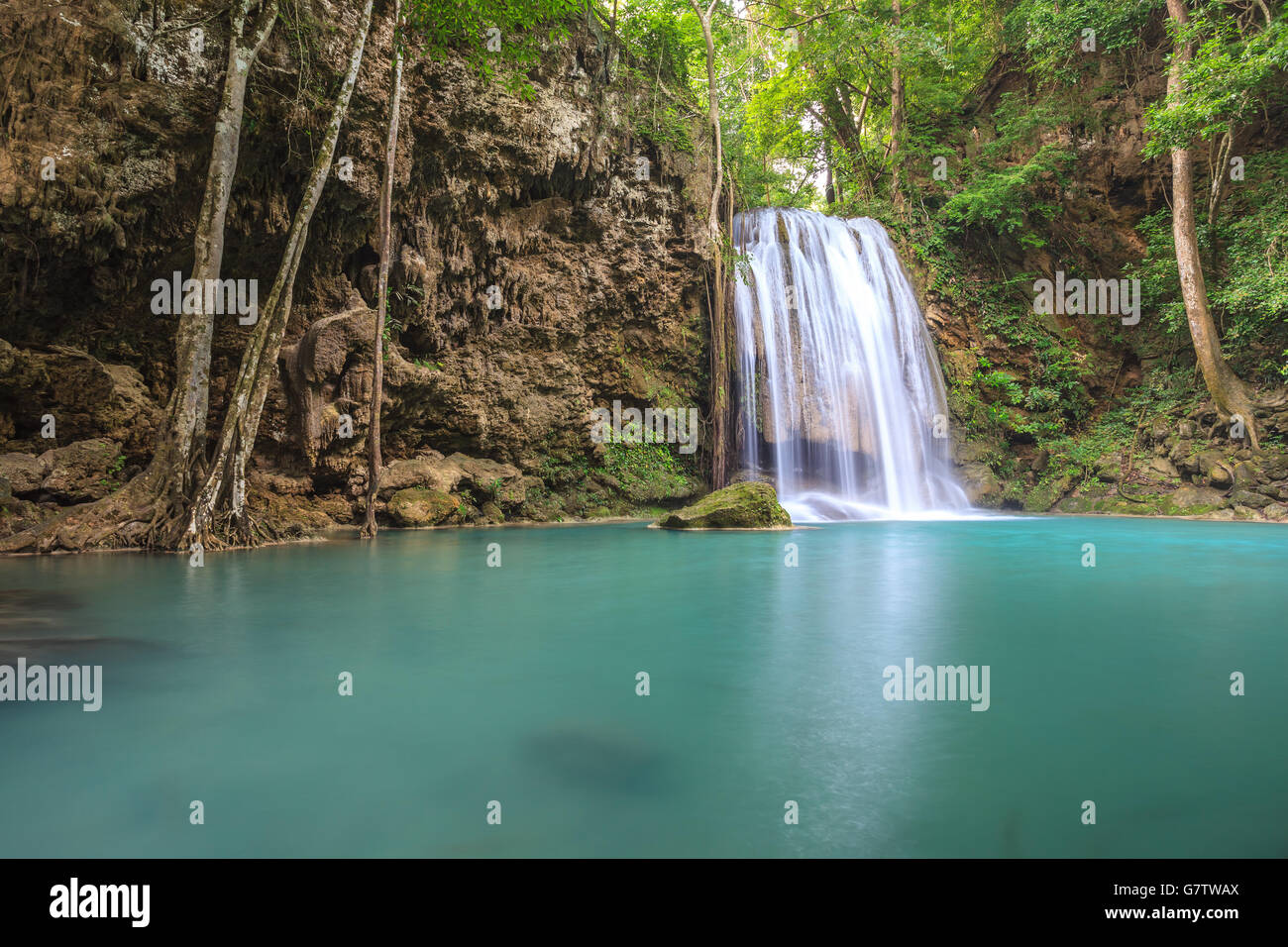 Erawan Wasserfall, Kanchanaburi, Thailand Stockfoto