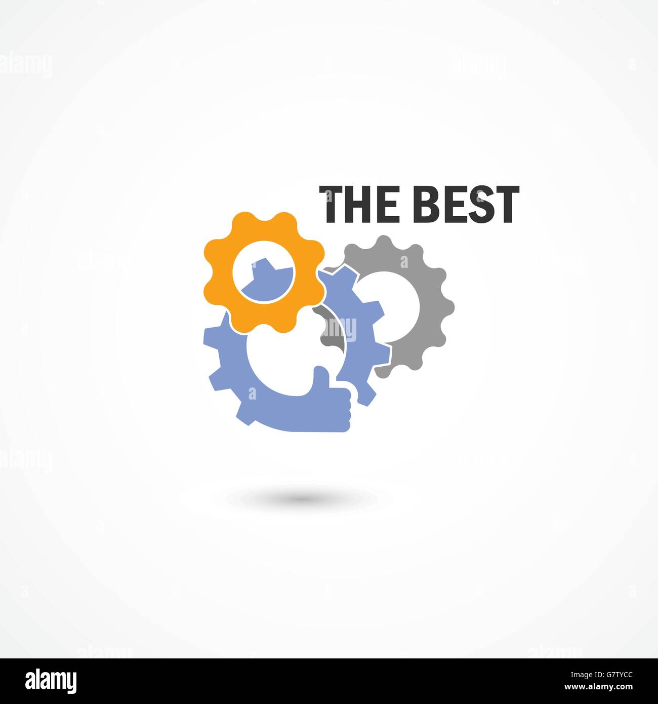 Gang-Hand-Symbol-Vektor-Design. Gute Industrie-Zeichen. Die beste Industrie, Fabrik, Produktion oder Herstellung Symbol. Ico Hand Ok symbol Stock Vektor